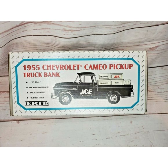 Vintage Ace Hardware 1955 Chevrolet Cameo ERTL 1994 Die Cast Metal Truck Bank - Picture 4 of 12